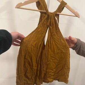 Free People Top Gold/Brown Size S NWT